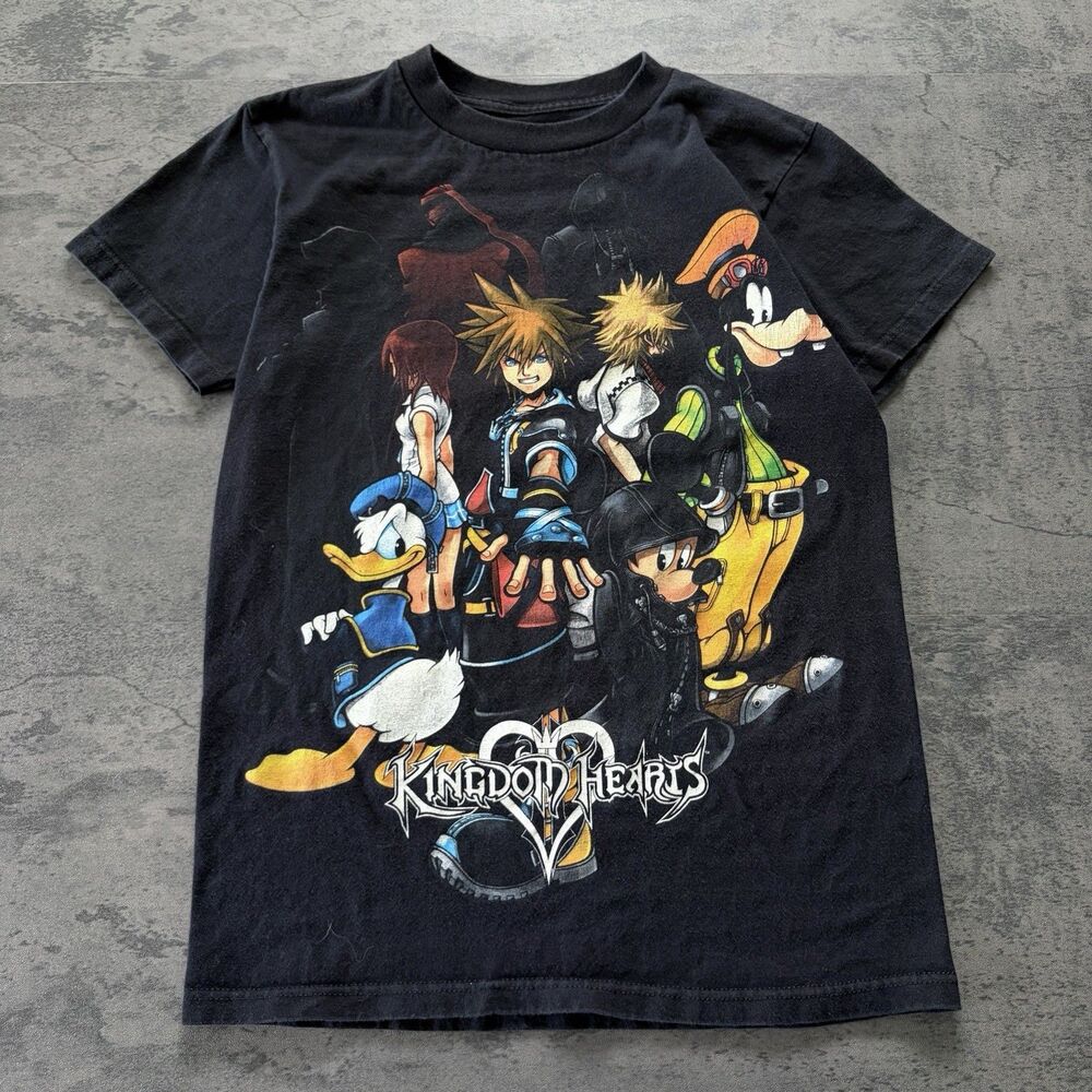 Vintage 00s Y2K Rare Kingdom Hearts T-Shirt Disney Square Enix RPG Video Game S